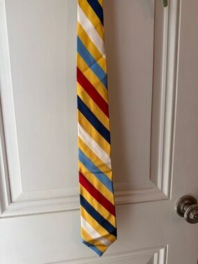 Striped Yellow Multi-Color Men's Dress Tie